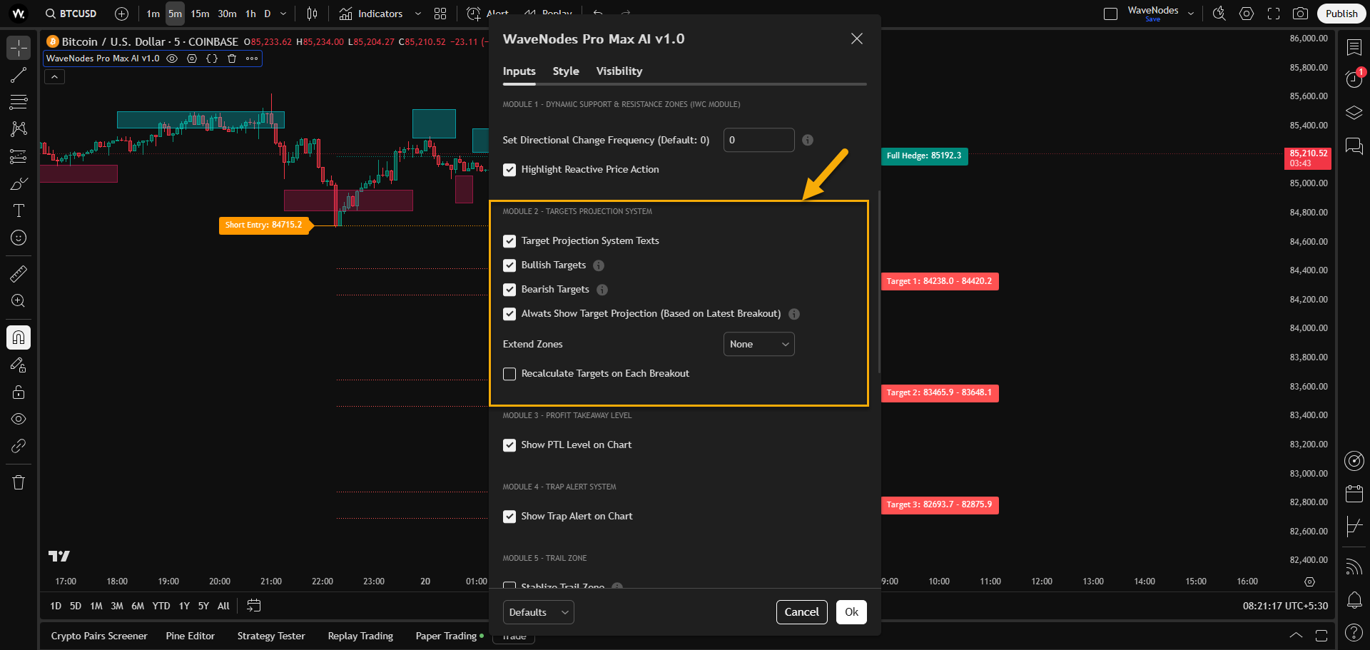 Targets System Settings Example